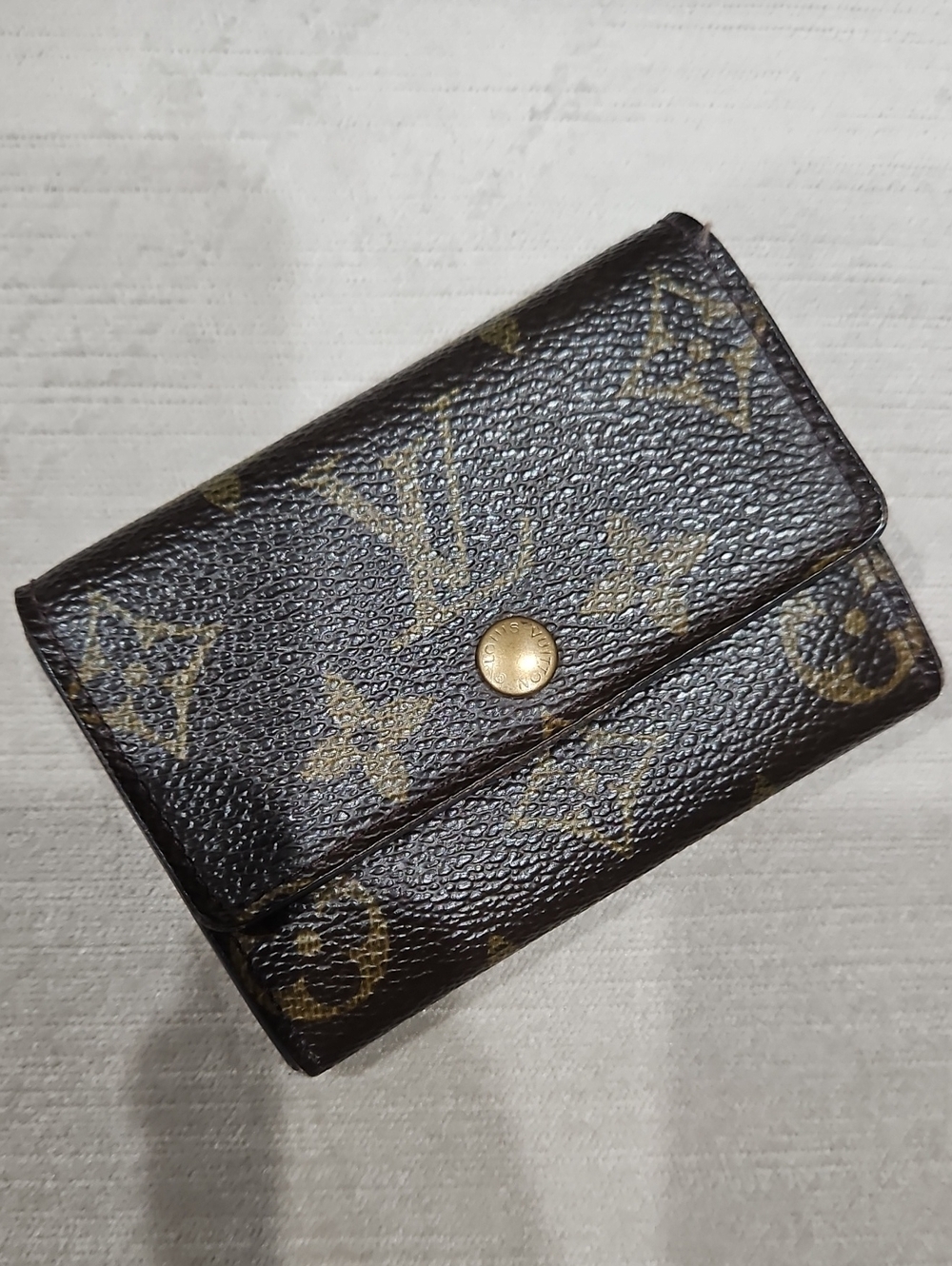 Louis Vuitton Monogram Snap Coin Holder in Brown and Tan